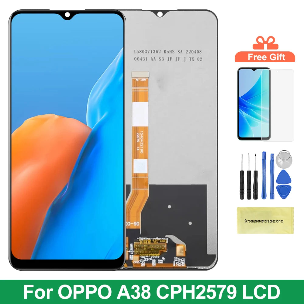6.56" For Oppo A38 Lcd Display Digital Touch Screen with Frame for Oppo A38 CPH2579 LCD Screen Display Replacement Parts OPPO phone repair parts