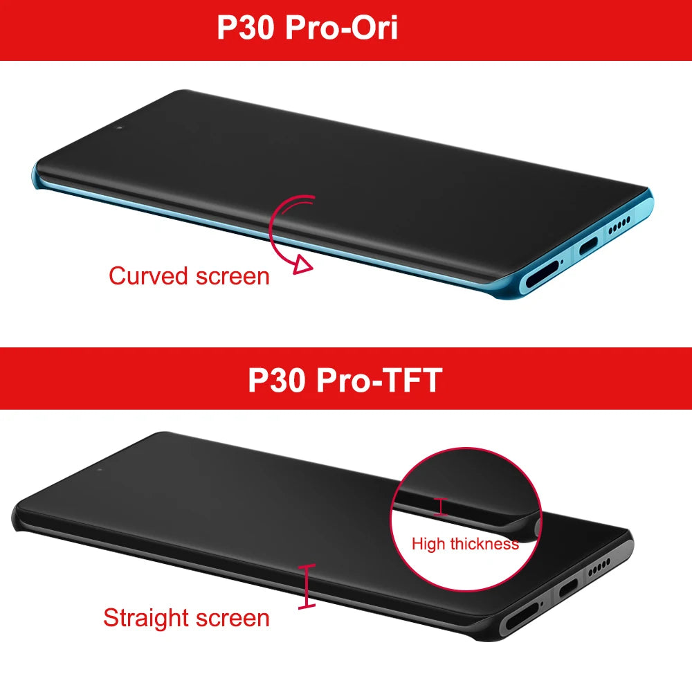 P30 Pro Screen Replacement, for Huawei P30 Pro VOG-L29 VOG-L09 Lcd Display Digital Touch Screen With Frame Assembly HUAWEI phone repair parts