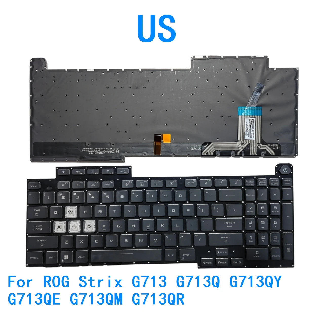 New US Language  RGB Keyboard For ASUS ROG Strix G713 G713Q G713QY G713QE G713QM G713QR Notebook PC Replacement Keyboard ASUS laptop repair parts