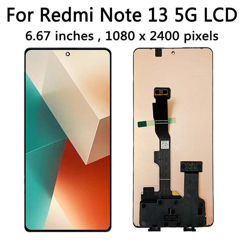 6.67”New for Xiaomi Redmi Note 13 2312DRAABG Lcd Display Touch Screen with Frame for Redmi Note 13 5G Screen Replacement Xiaomi phone repair parts