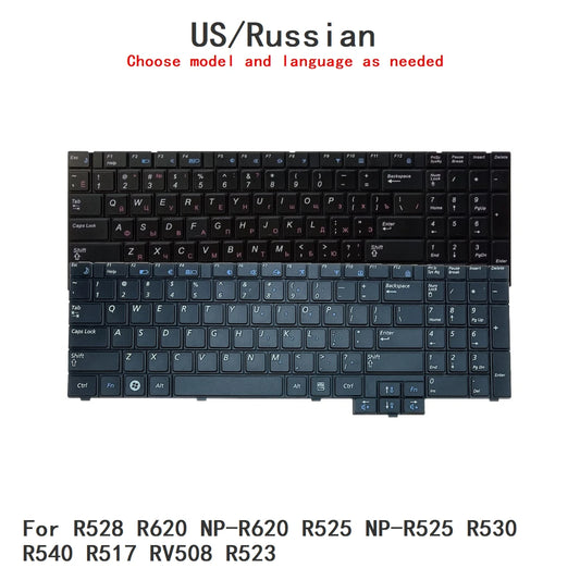 New US Russian Laptop Keyboard For Samsung R528 R620 NP-R620 R525 NP-R525 R530 R540 R517 RV508 R523 SAMSUNG laptop repair parts