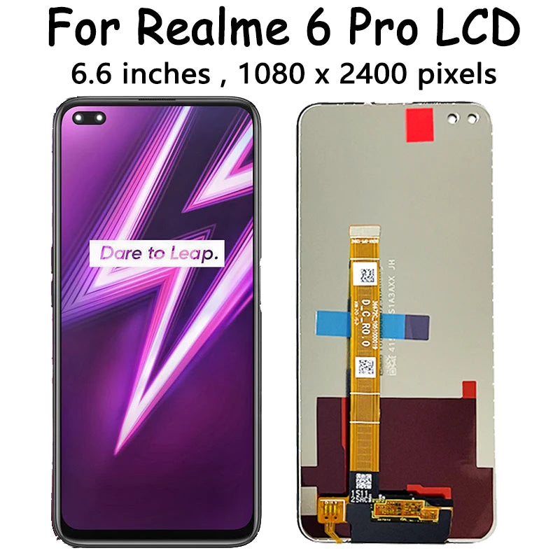 6.6"inch For Oppo Realme 6 Pro LCD Display Touch Screen Digitizer Assembly For Realme6 Pro Display RMX2061 RMX2063 Screen Oppo phone repair parts Realme phone repair parts