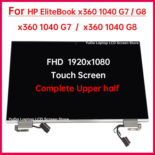 14 Inch Laptop LCD Touch Screen For HP Elitebook x360 1040 G7 1040 G8 Display Complete assembly Replacement Upper half 1920x1080 HP laptop repair parts