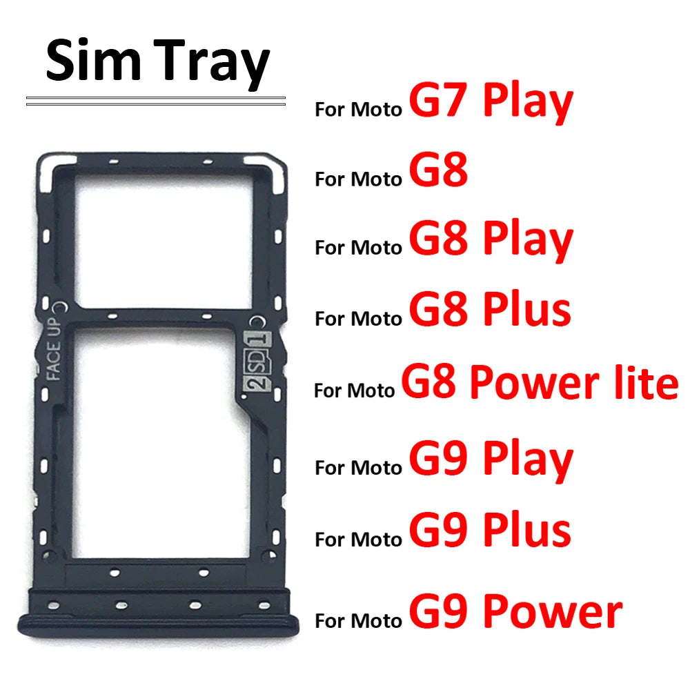 New SiM Tray For Motorola Moto G7 G8 G9 Play Plus Power Lite SIM Card Slot SD Card Tray Holder Adapter Motorola phone repair parts