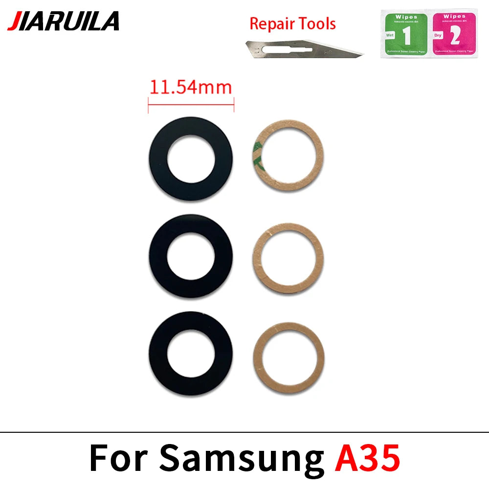 New Rear Back Camera Glass Lens For Samsung A04 A04s A04e A14 A24 A34 A54 A05 A05s A15 A25 A35 A55 4G 5G With Adhesive