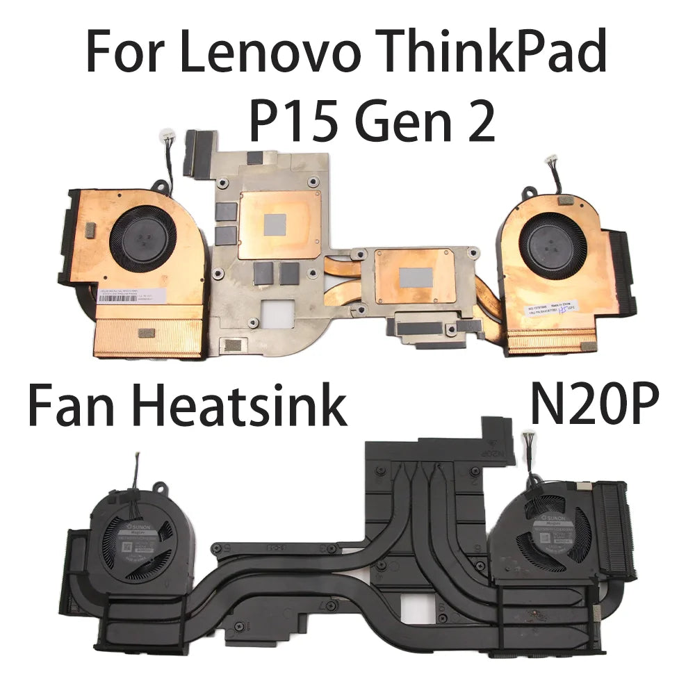 Original For Lenovo ThinkPad P15 Gen 2 Laptop Fan Heatsink N20P CPU Cooler Cooling FRU:5H41B77203 5H41B77201 Lenovo laptop repair parts
