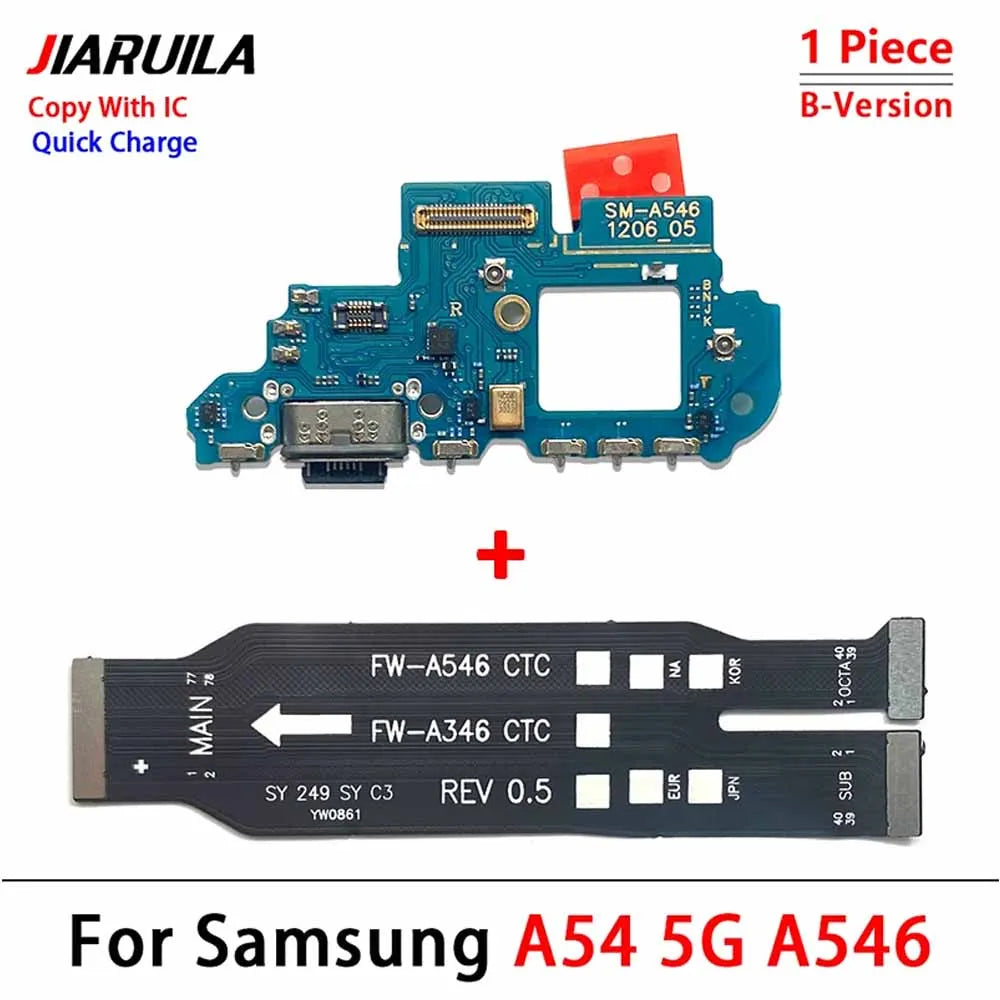 10Pcs, Dock Connector Micro USB Charger Charging Port Main Flex Cable For Samsung A22 A32 A52 A72 A33 A53 A24 A34 A54 4G 5G Samsung phone repair parts