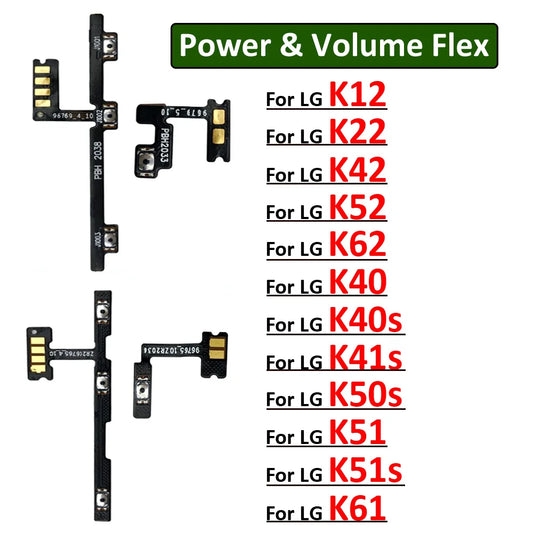 Power Flex Cable ON OFF Switch Button Flex Cable For LG K22 K50s k51 k51s K40 K40s K41s K61 K42 K52 K62 K12 Plus Replacement   LG phone repair parts