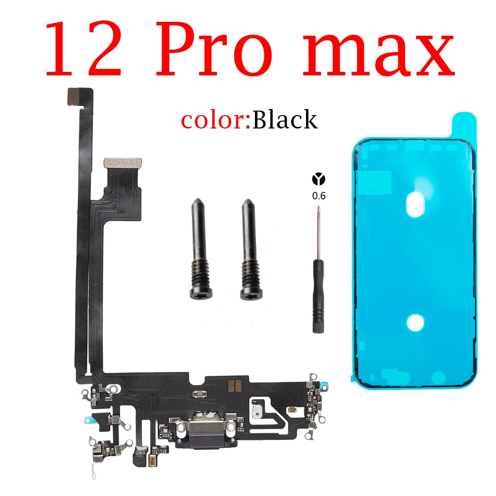 Charging USB Port Flex For iPhone 11 14 Pro Max 12 13Pro Charging Port Dock Connector Flex Cable With MicroPhone Jack Flex Cable iPhone phone repair parts