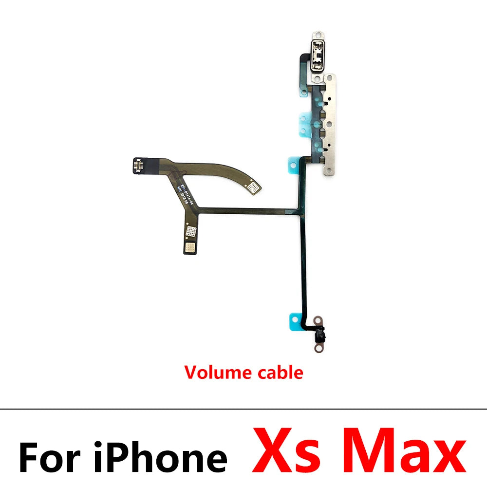New Power On Off Flex For iPhone 7 7G 8 8G Plus X XR XS Max Volume Up Down Side Button Key Ribbon Flex Cable With Metal iPhone phone repair parts