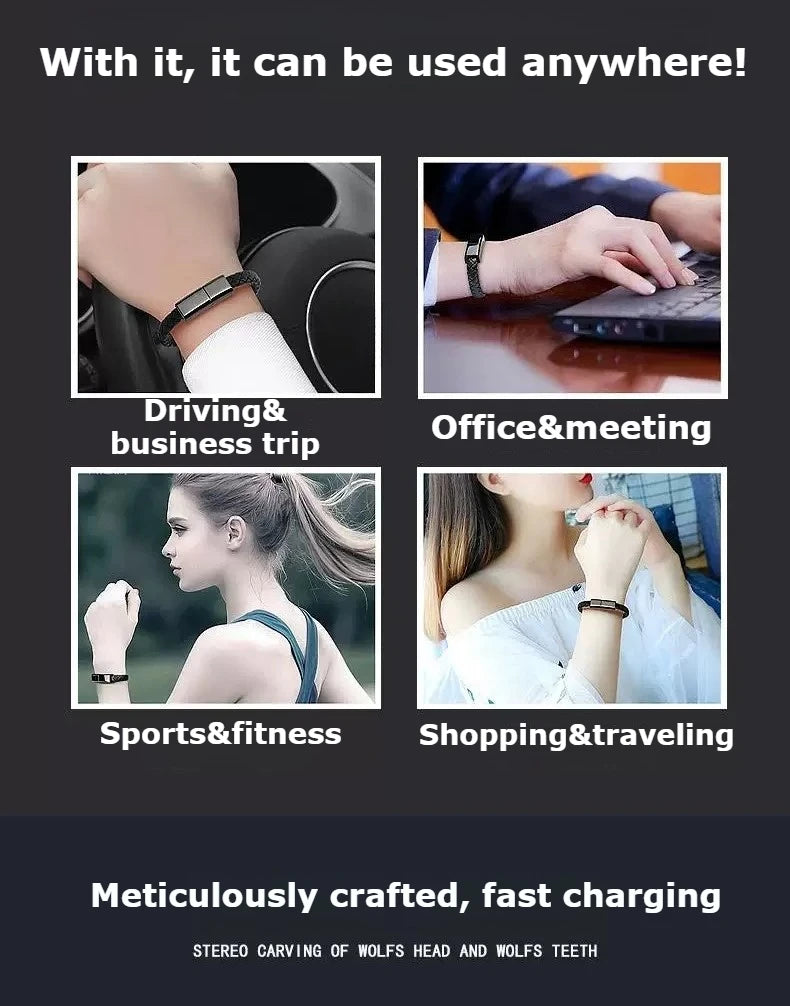 Creative wristband bracelet style Data cable 60W 100W portable dual Type-C Light-ning PD  Super fast charging charger cable