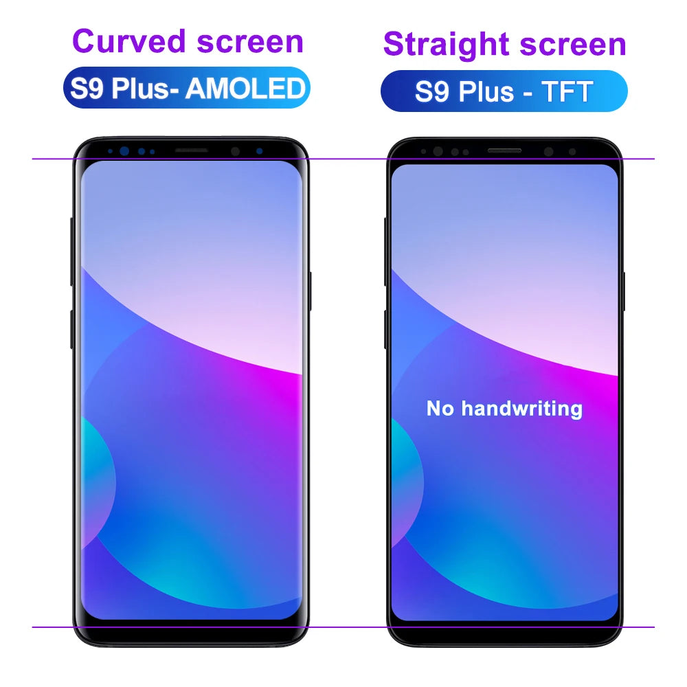 S9 Plus Super AMOLED Screen Assembly for Samsung Galaxy S9+ G965F G965F/DS Lcd Display Touch Screen with Frame Digitizer Parts Samsung phone repair parts