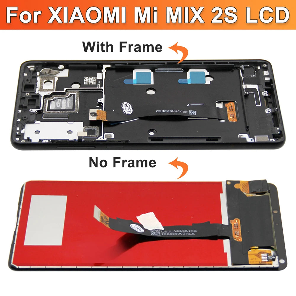 5.99'' Mix 2s Display Screen, for Xiaomi Mi Mix 2S M1803D5XA Lcd Display Digital Touch Screen With Frame Replacement for Mix2S Xiaomi phone repair parts