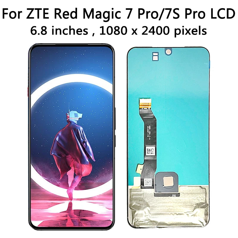 6.8" AMOLED For ZTE Nubia Red Magic 7s Pro / 7 Pro NX709S NX709J LCD Display Touch Panel Screen Digitizer Assembly ZTE phone repair parts