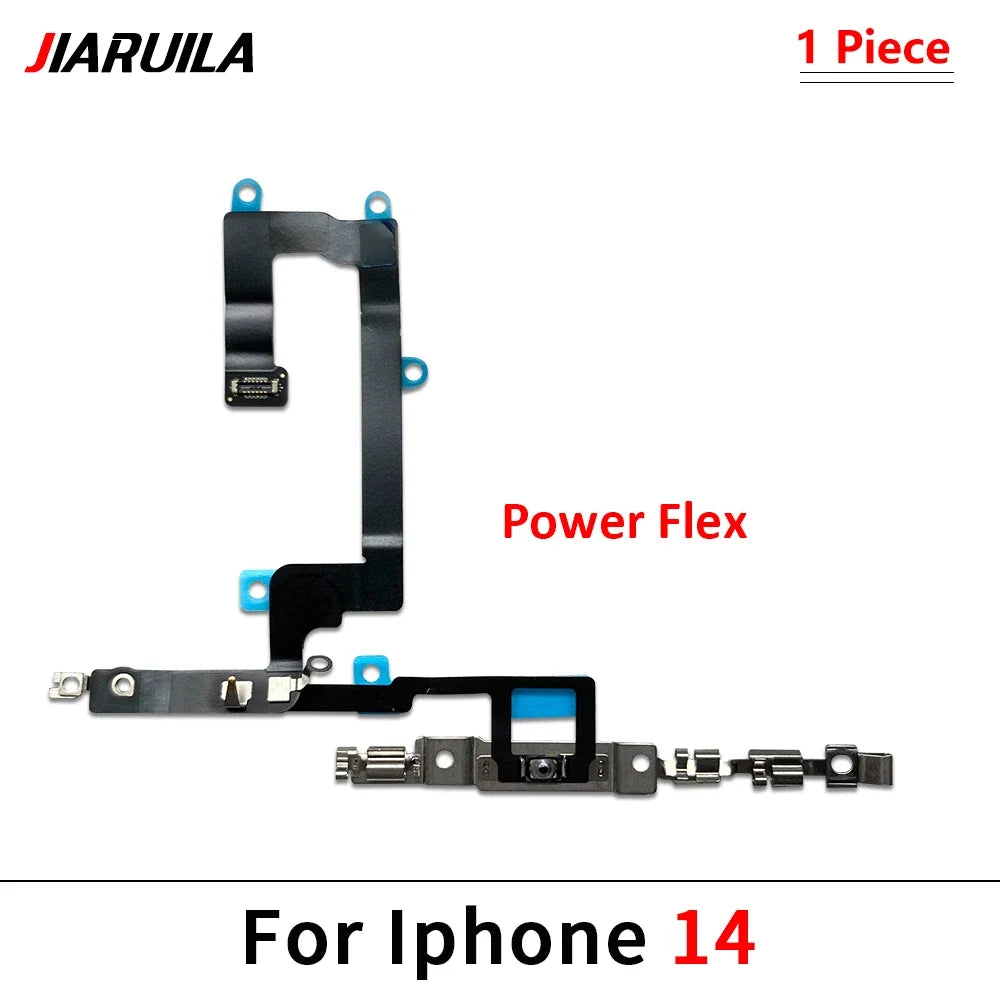 10Pcs, Power Switch On Off Button Volume control Key Button Flex Cable For iPhone 13 14 15 Pro Max Plus Mini iPhone phone repair parts
