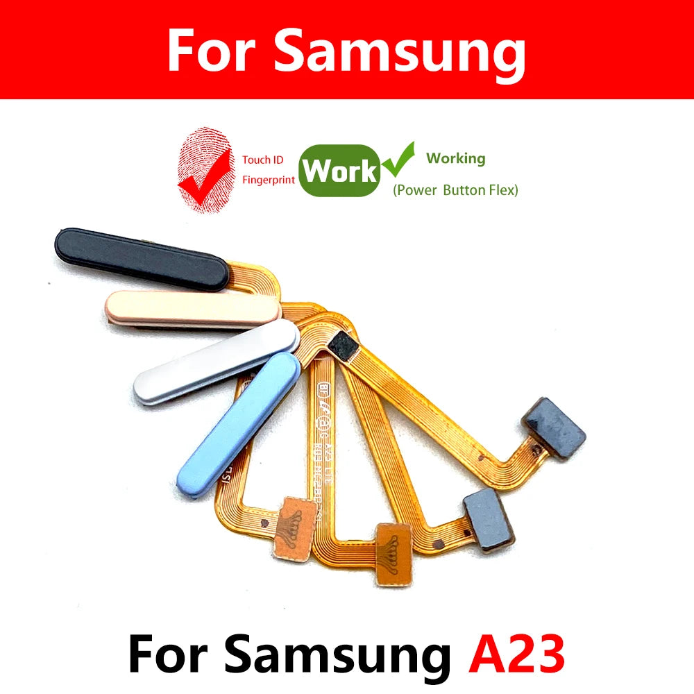 For Samsung A23 4G 5G A235F A236 A236B Home Button Fingerprint Sensor Flex With Power Key Button Flex Cable Samsung phone repair parts