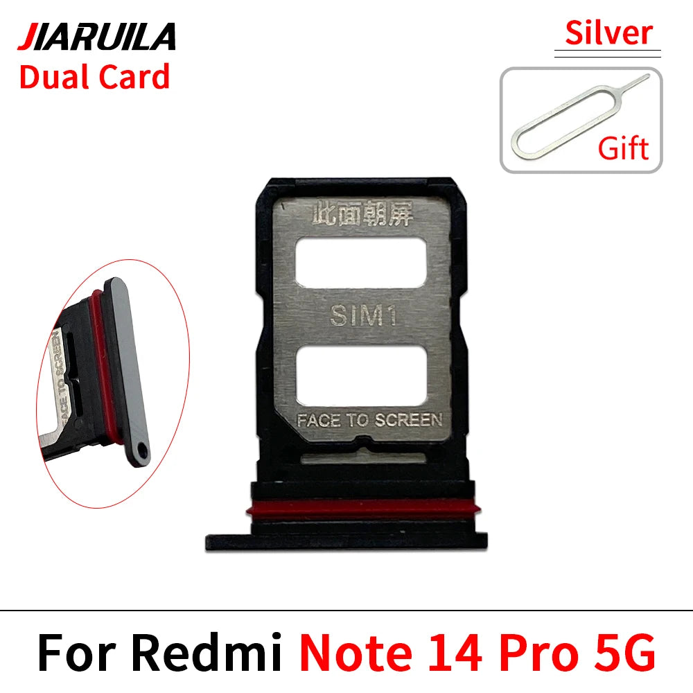 New SIM Card Slot SD Card Tray Holder Adapter For Xiaomi Redmi Note 14 Pro Plus 4G 5G  Xiaomi  Xiao mi phone repair parts