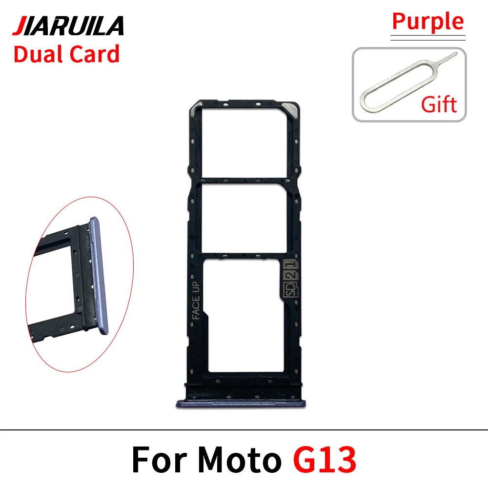 10Pcs/Lot, SIM Card Tray Slot Holder Adapter Accessories For Motorola Moto G13 G23 G53 G73 Motorola phone repair parts
