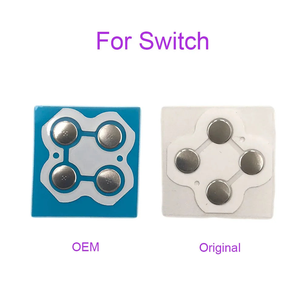 12Pcs Conductive Film For Nintendo NS Switch Joy-Con Controller D-Pad & ABXY Button Controller Metal Dome Snap PCB Board Buttons Game console repair parts