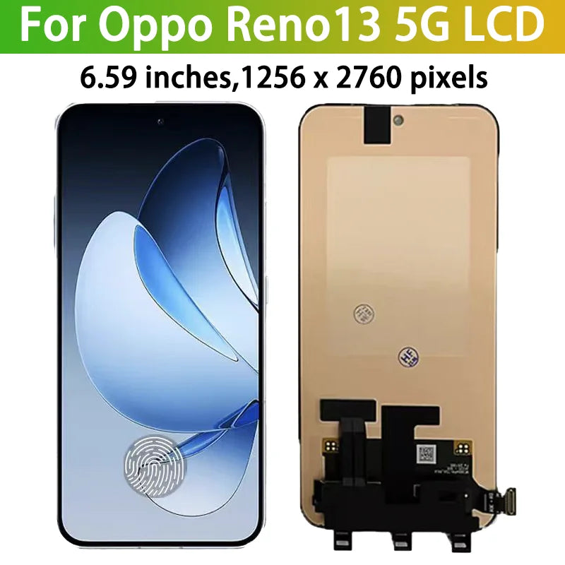 6.59"AMOLED For Oppo Reno13 Reno 13 5G LCD Display Screen Touch Digitizer Assembly CPH2689 PKM110 Display With Frame Oppo phone repair parts Realme phone repair parts