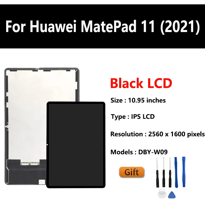 10.95"For Huawei MatePad 11(2021) DBY-W09 IPS Display Touch Screen Digitizer Glass Panel & LCD Display Assembly Panel Replacemen Tablet repair parts