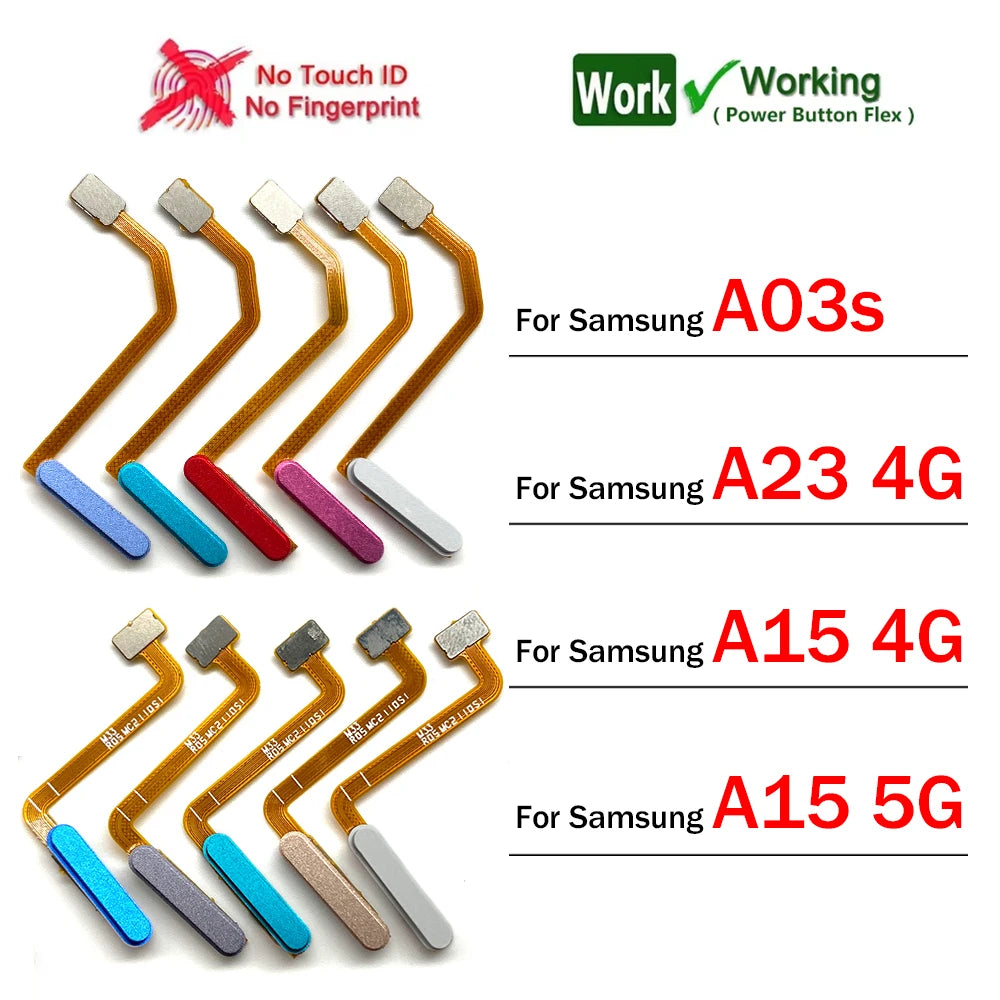 New For Samsung A15 A23 A03s 4G 5G Fingerprint Sensor Home Return Key Menu Button Flex Ribbon Cable Samsung phone repair parts