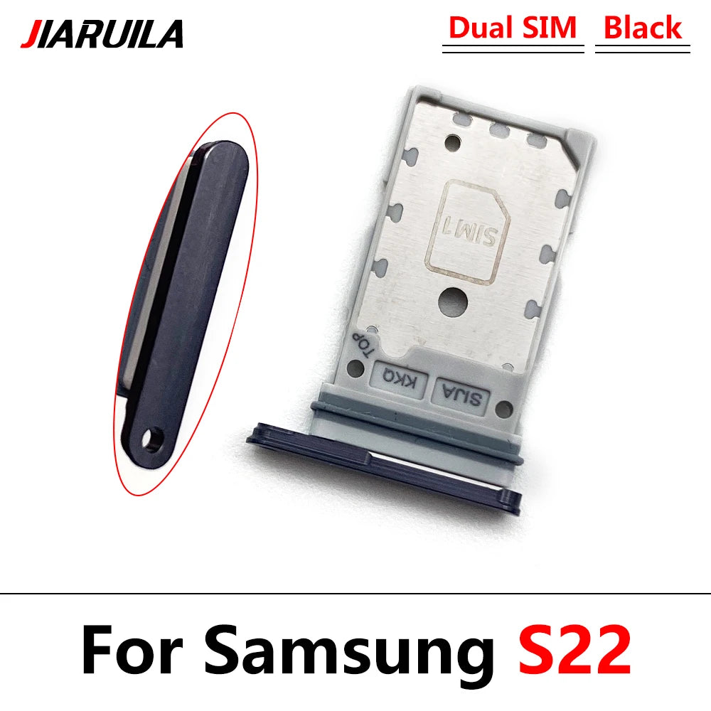 10Pcs/Lot, Micro Nano Dual SIM Card Holder Tray Slot Holder Adapter Socket For Samsung S22 / S22 Plus / S22 Ultra Samsung phone repair parts