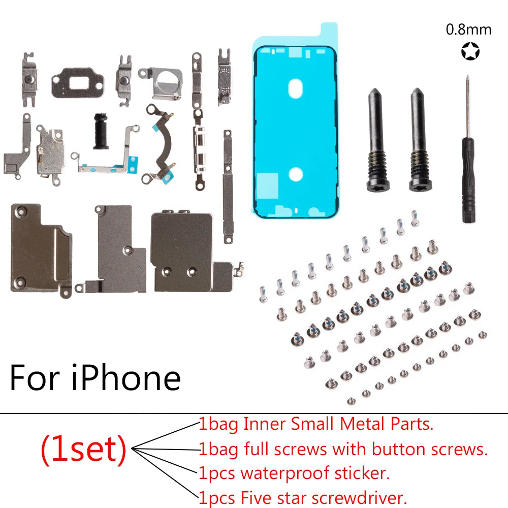 1set Inner Accessories For iPhone  11 12 13 Pro X XR XS Max mini Inside Small Metal Parts Holder Bracket Shield Plat iPhone phone repair parts