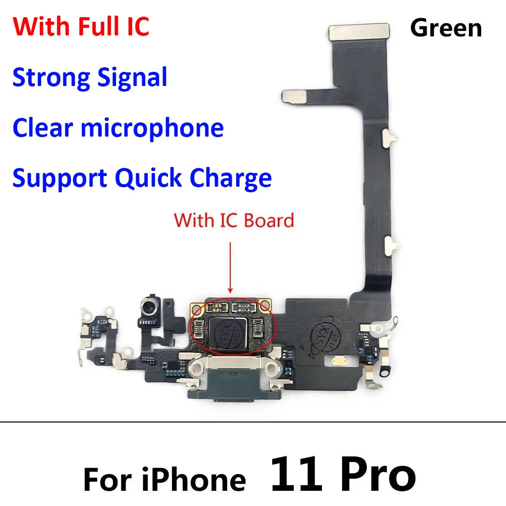 New USB Charging Port Charger Board Flex Cable For Iphone 11 Pro 11Pro Max Dock Connector With Microphone iPhone phone repair parts