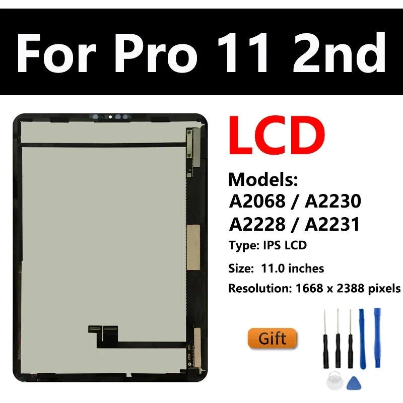OEM LCD For Apple iPad Pro 11 1st 2nd 3rd 4th 2018 2020 2021 A2013 A2068 A2460 A2435 Touch Screen Display Assembly Replacement  iPad repair parts