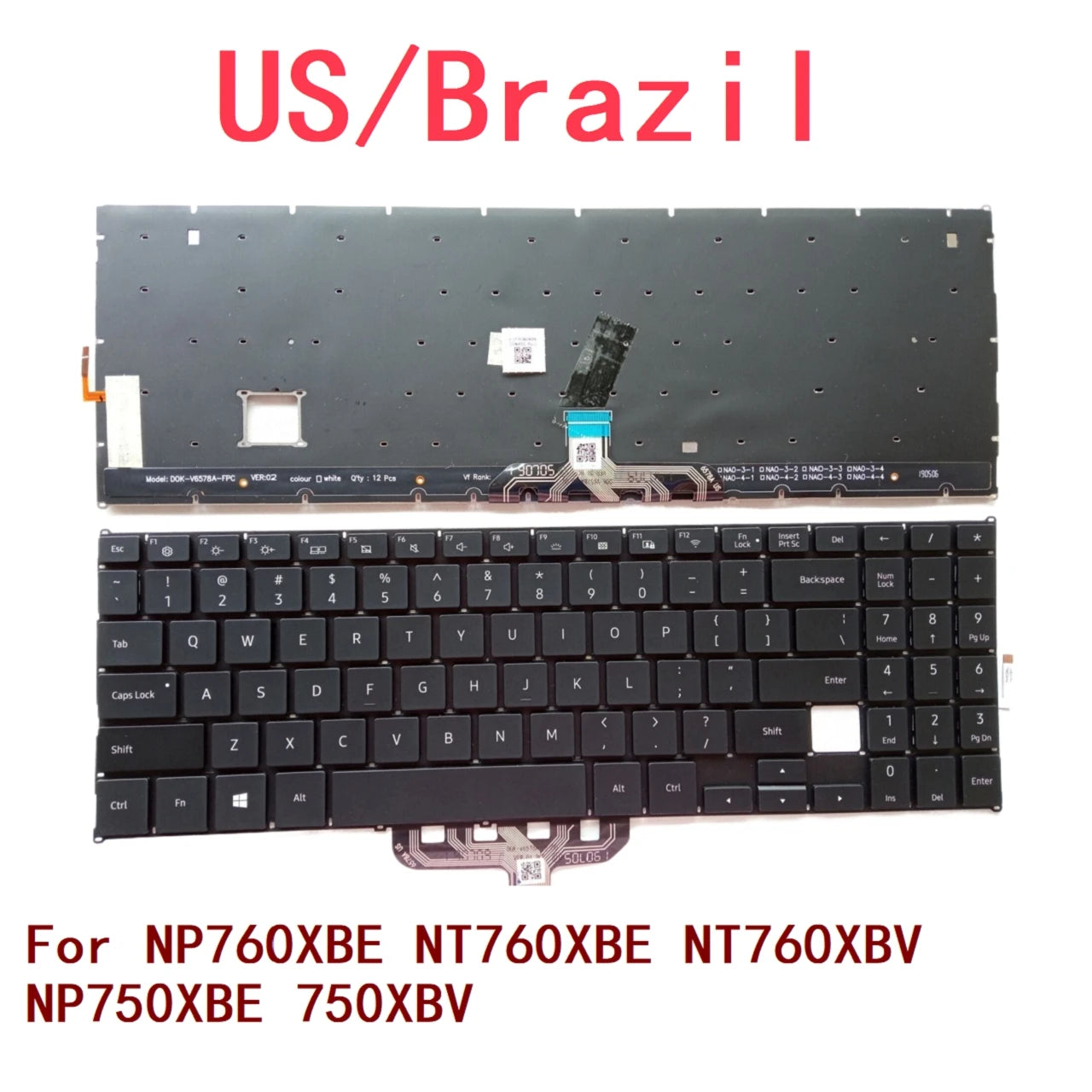 New US Brazil Laptop Backlit Keyboard For Samsung NP760XBE NT760XBE NT760XBV NP750XBE 750XBV Notebook PC Replacement SAMSUNG laptop repair parts