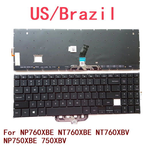 New US Brazil Laptop Backlit Keyboard For Samsung NP760XBE NT760XBE NT760XBV NP750XBE 750XBV Notebook PC Replacement SAMSUNG laptop repair parts