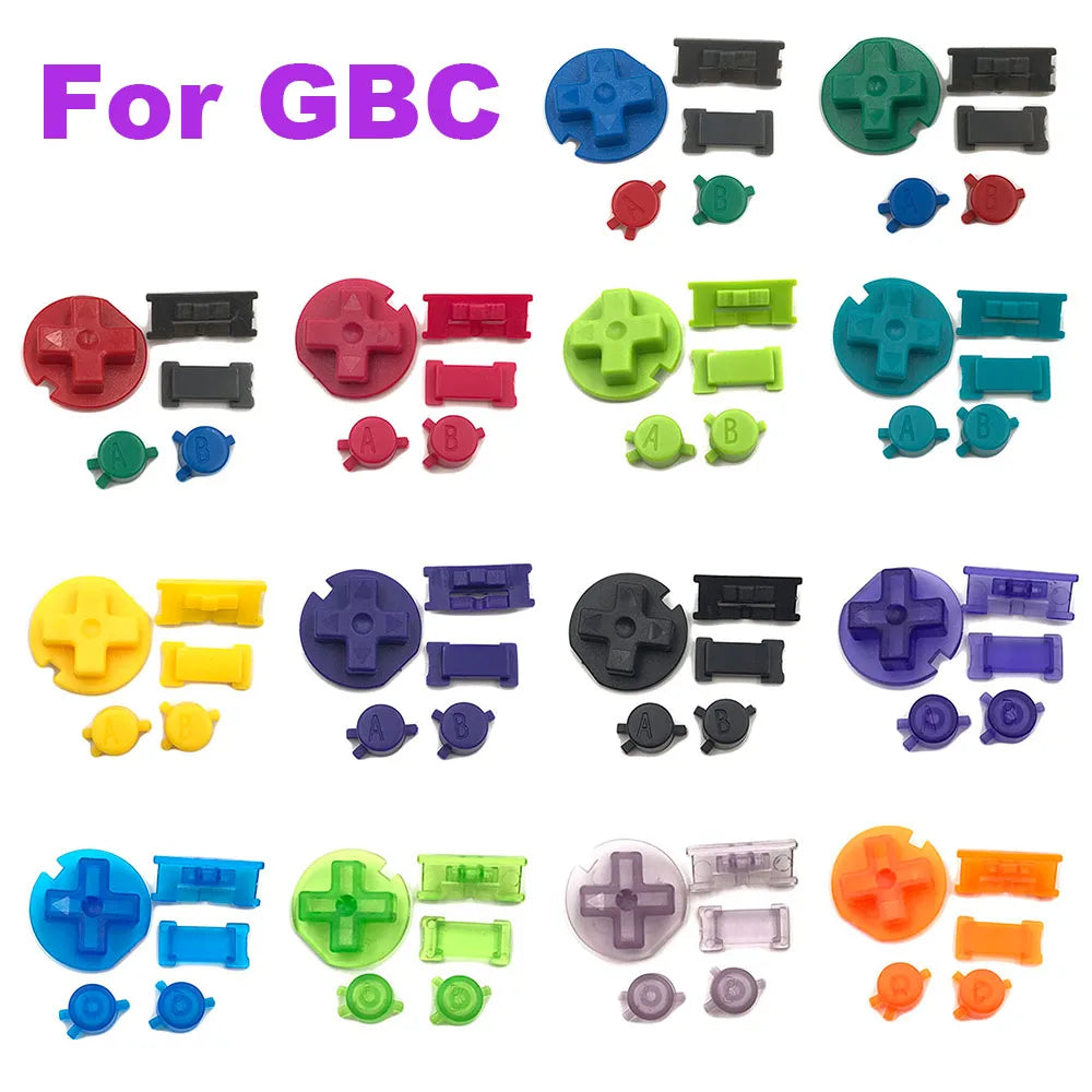 1-10sets For GBC Plastic Power ON OFF Buttons Keypad A-B D-pad Game console repair parts
