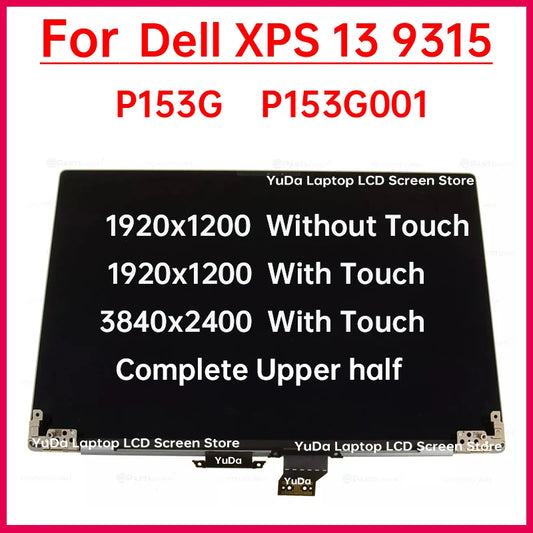 13.4 Inch Touch Screen For Dell XPS 13 9315 P153G001 Laptop LCD Display Digitizer Full assembly Replacement 1920x1200 3840x2400 DELL laptop repair parts