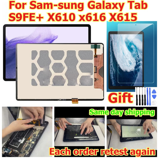 100% tested Tab touch lcd display screen panel for Samsung Galaxy Tab S9FE+ X610 x616 X615 digitizer glass assembly Samsung tablet repair parts