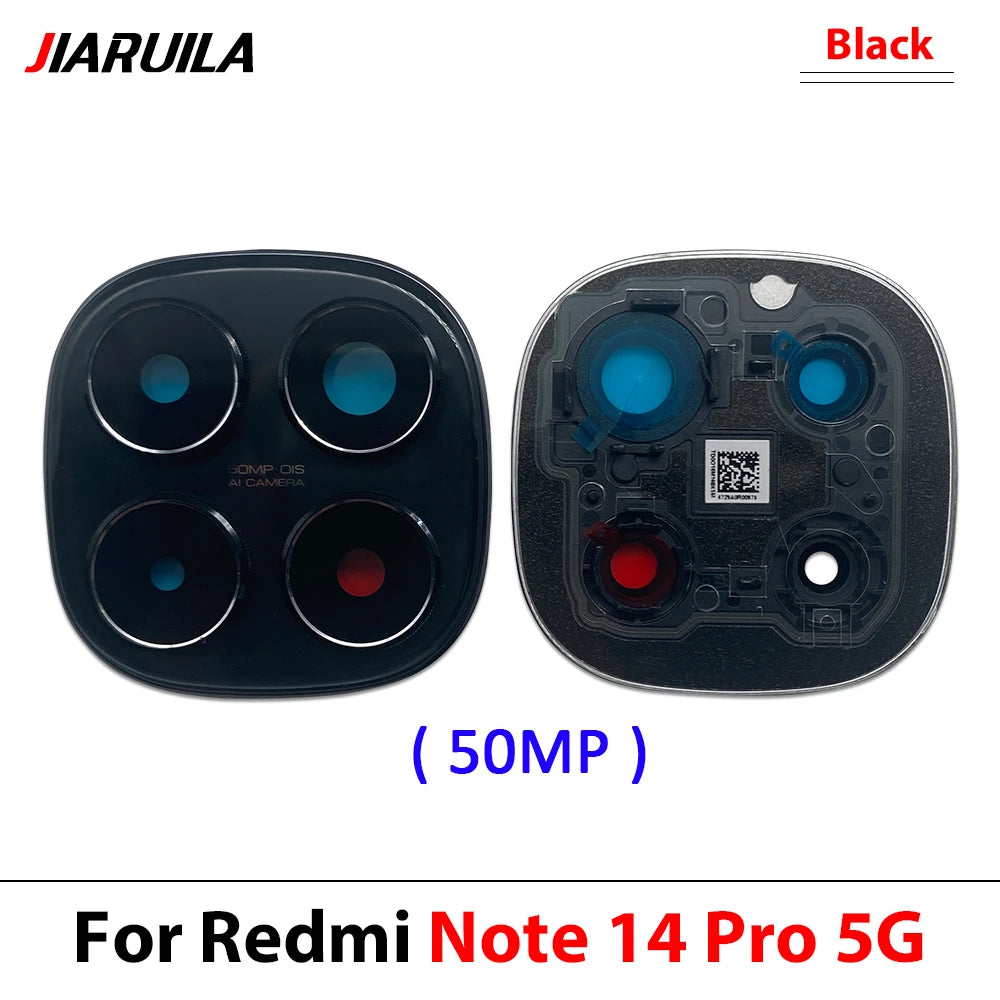 Back Rear Camera Glass Lens Circle Cover Frame With Adhensive For Xiaomi Redmi Note 14 Pro 4G 5G 200MP 50MP Replacement Parts  Xiaomi  Xiao mi phone repair parts