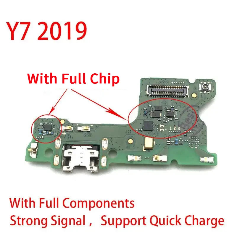 Dock Connector Charger Board For Huawei Y7 2019 / Y7 Prime 2019 USB Charging Port Flex Cable with Microphone Replacement Huawei phone repair parts
