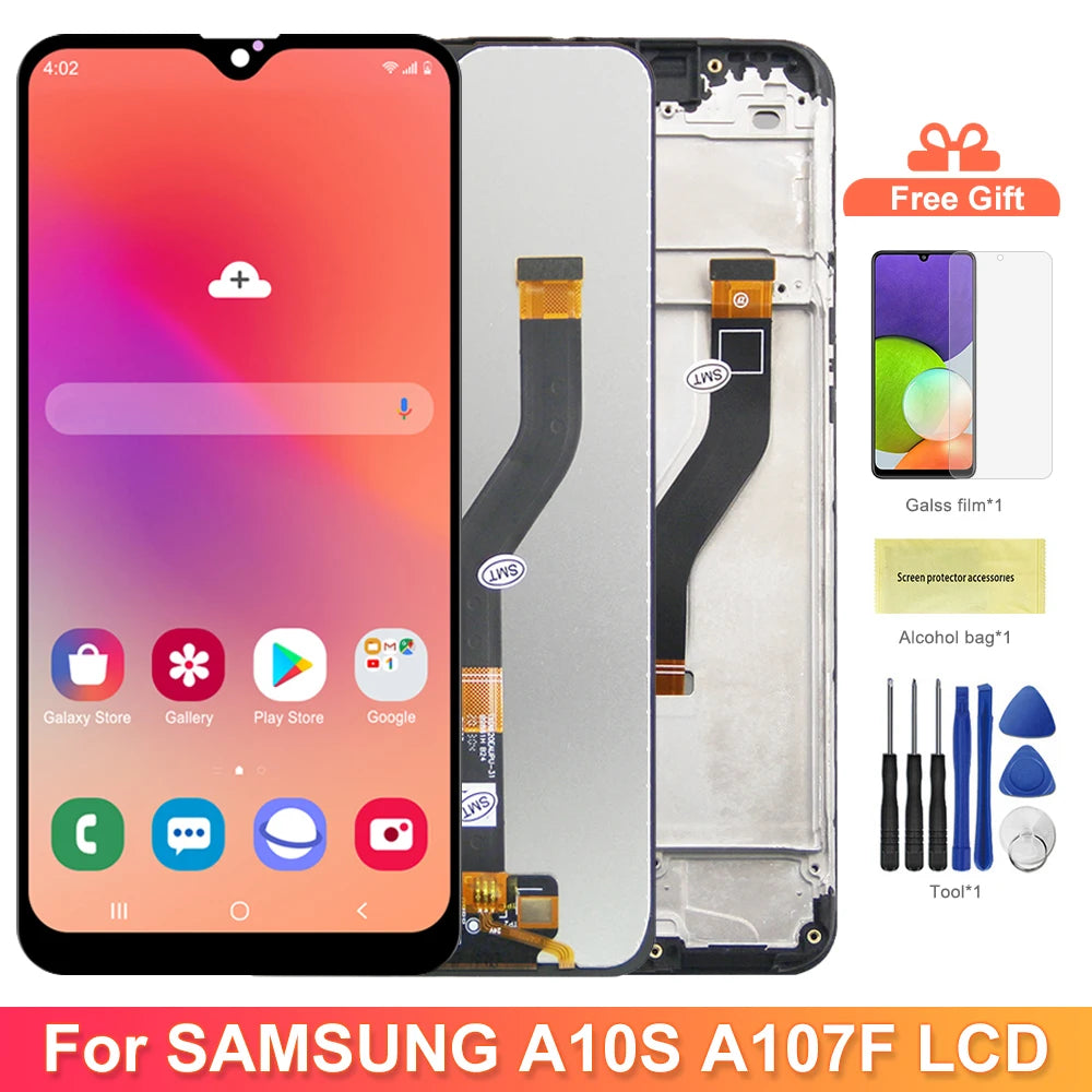 6.2'' A10S Display Screen With Frame, for Samsung Galaxy A10S A107 A107F A107M A107F/DS Lcd Touch Screen Display Digitizer Parts Samsung phone repair parts