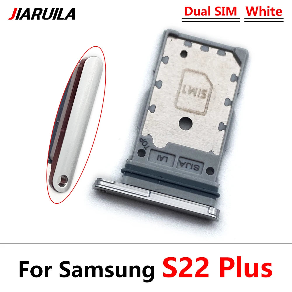 10Pcs/Lot, Micro Nano Dual SIM Card Holder Tray Slot Holder Adapter Socket For Samsung S22 / S22 Plus / S22 Ultra Samsung phone repair parts