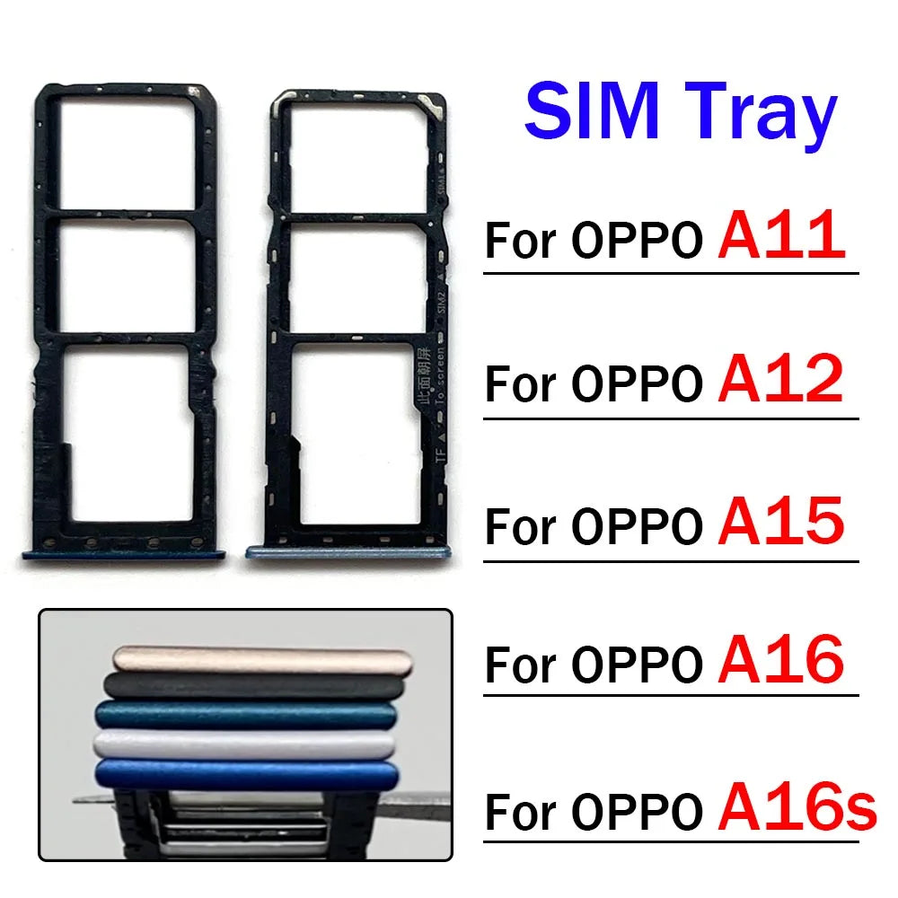 New For OPPO A11 A12 A15 A16 A16s Micro Nano SIM Card Holder Tray Slot Holder Adapter Socket OPPO phone repair parts