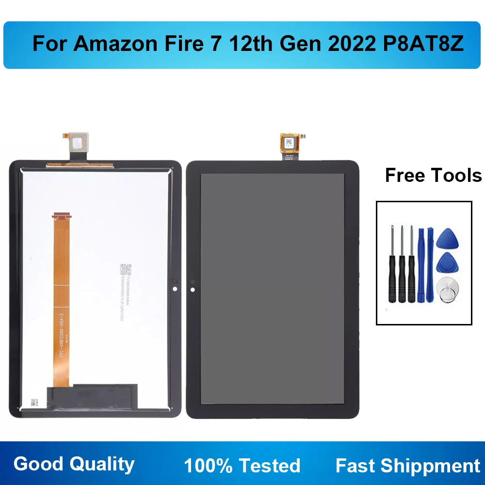 7 Inch For Amazon Fire HD 7 HD7 2022 12th Gen P8AT8Z LCD Dispay Touch Screen Digitizer Assembly Replacement Tools Tablet repair parts