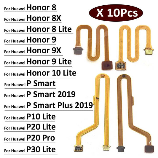 10Pcs, Fingerprint Sensor Touch ID Connecter Flex Cable For Huawei Honor 8 9 10 7X 8X 9X P10 P20 P30 Lite Pro P Smart Plus 2019 Huawei phone repair parts