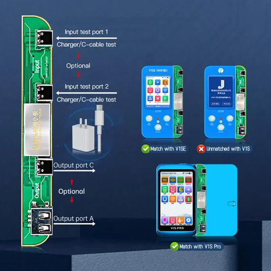 JCID NEW V1SE PRO Fast Charger Testing Adaptor for Apple Charging Head and Charging Cable Authenticity Charging Outputtest Board Professional Repair Tools