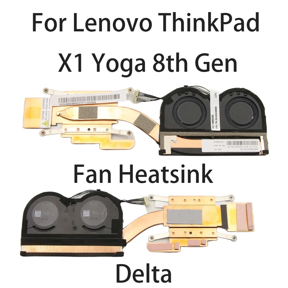 Original For Lenovo ThinkPad X1 Yoga 8th Gen Fan Heatsink CPU Cooling Fan Delta FRU:5H40W36680 5H40W36681 5H40W36682 5H41B77402 Lenovo laptop repair parts
