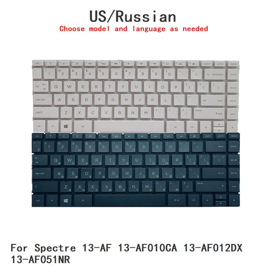 New US Russian Language  Backlit Keyboard For HP Spectre 13-AF 13-AF010CA 13-AF012DX 13-AF051NR Notebook PC Replacement Keyboard  HP laptop repair parts