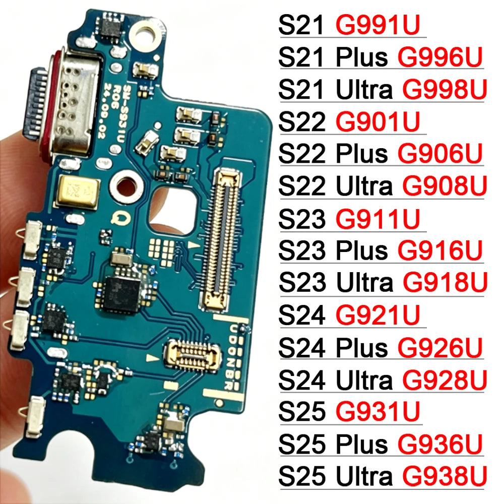 New USB Charger Dock Connector Charging Port Microphone Flex Cable For Samsung S21 S22 S23 S24 S25 Plus Ultra S21 Fe 5G S921U Samsung phone repair parts