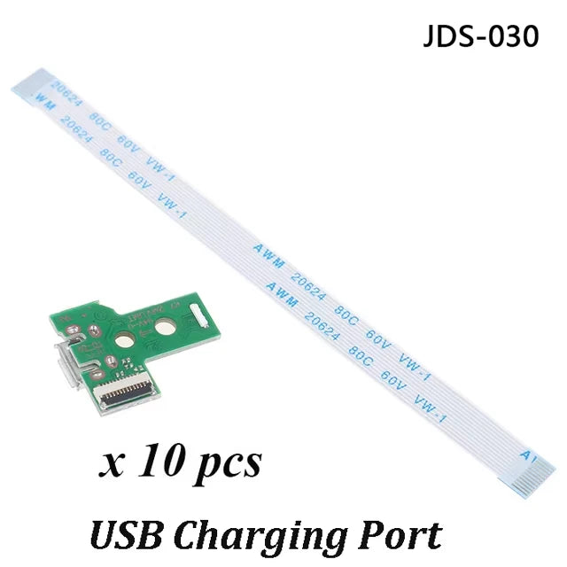 10 PCS PS4 USB Charge Port JDS-030/JDS-011 & 12 Pin, JDS-001 & 14 Pin, FJDS-055 & 12 Pin Connector Cable Replacement Game console repair parts