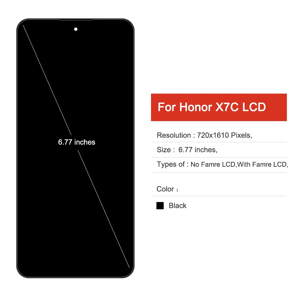 X7C For Huawei For Honor X7c Display Touch Screen Digitizer Panel Assembly Lcd Screen With Frame Repair Parts 100% Tested Honor phone repair parts
