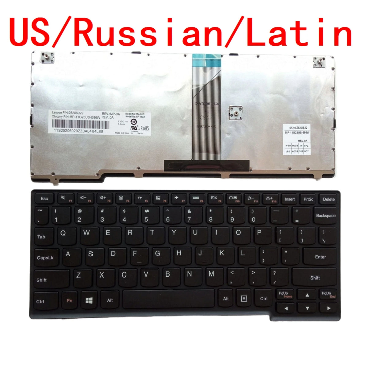 New US Russian Latin Laptop Keyboard For Lenovo IdeaPad S100 S110 S206 Notebook PC Replacement Lenovo laptop repair parts