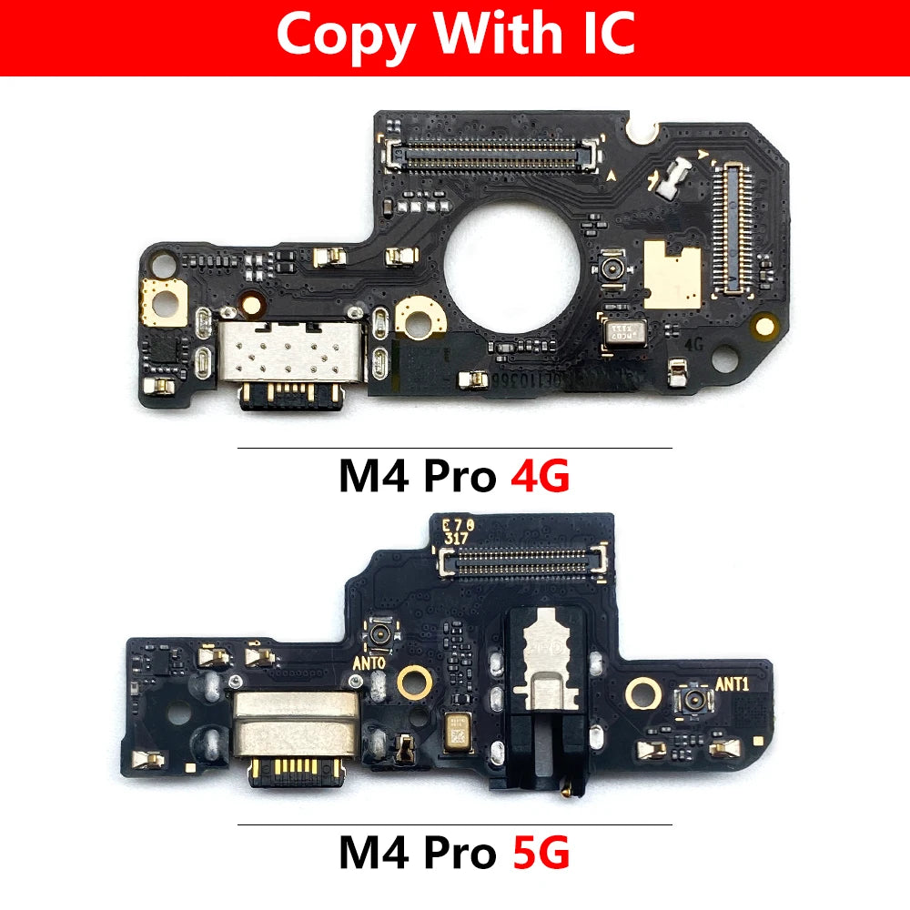 New For Xiaomi Poco M4 Pro 4G 5G Dock Connector Micro USB Charger Charging Port Flex Cable Microphone Board  Xiaomi  Xiao mi phone repair parts